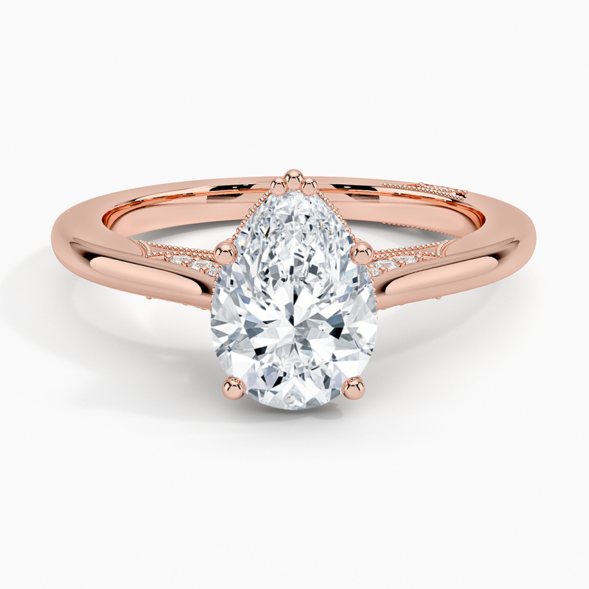 Simply Tacori Crown Diamond Ring Rose Gold 18k Pear Engagement Ring
