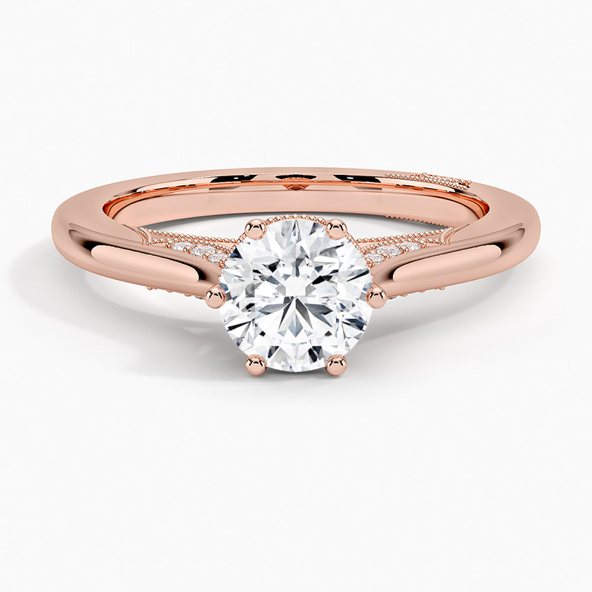Simply Tacori Crown Diamond Ring Rose Gold 18k Round Engagement Ring
