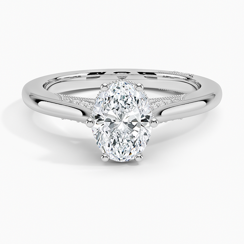 Simply Tacori Crown Diamond Ring Platinum Oval Engagement Ring