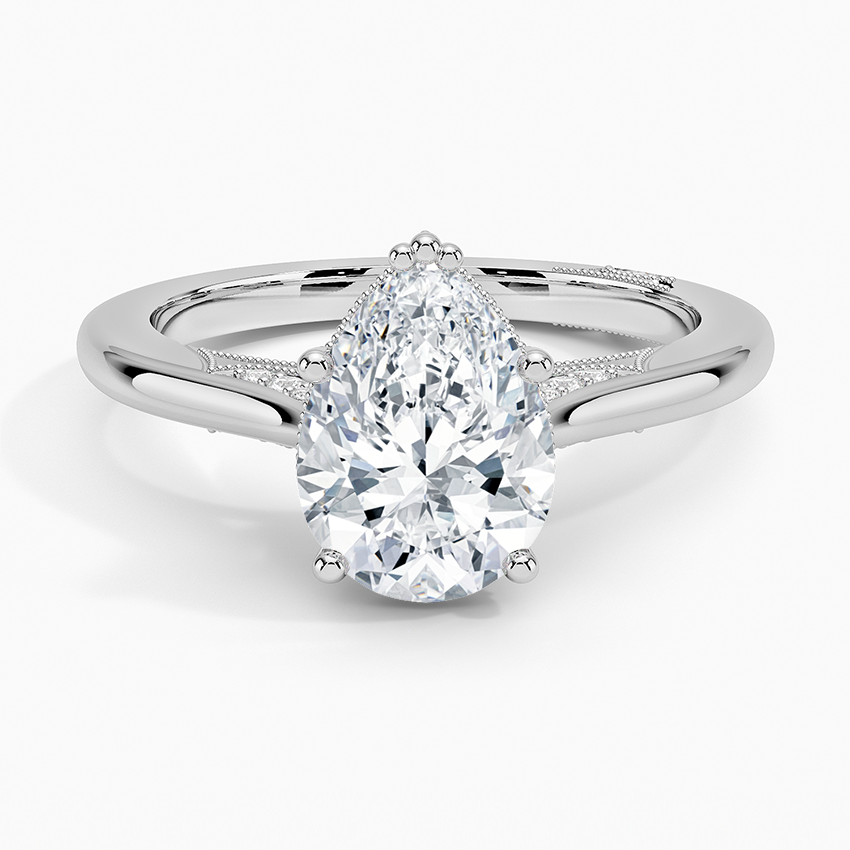 Simply Tacori Crown Diamond Ring Platinum Pear Engagement Ring
