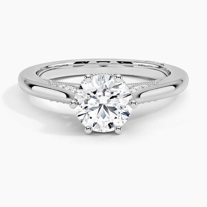 Simply Tacori Crown Diamond Ring Platinum Round Engagement Ring