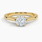 Simply Tacori Crown Diamond Ring Yellow Gold 18k Cushion Engagement Ring
