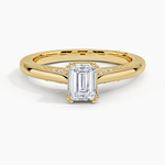 Simply Tacori Crown Diamond Ring Yellow Gold 18k Emerald Engagement Ring
