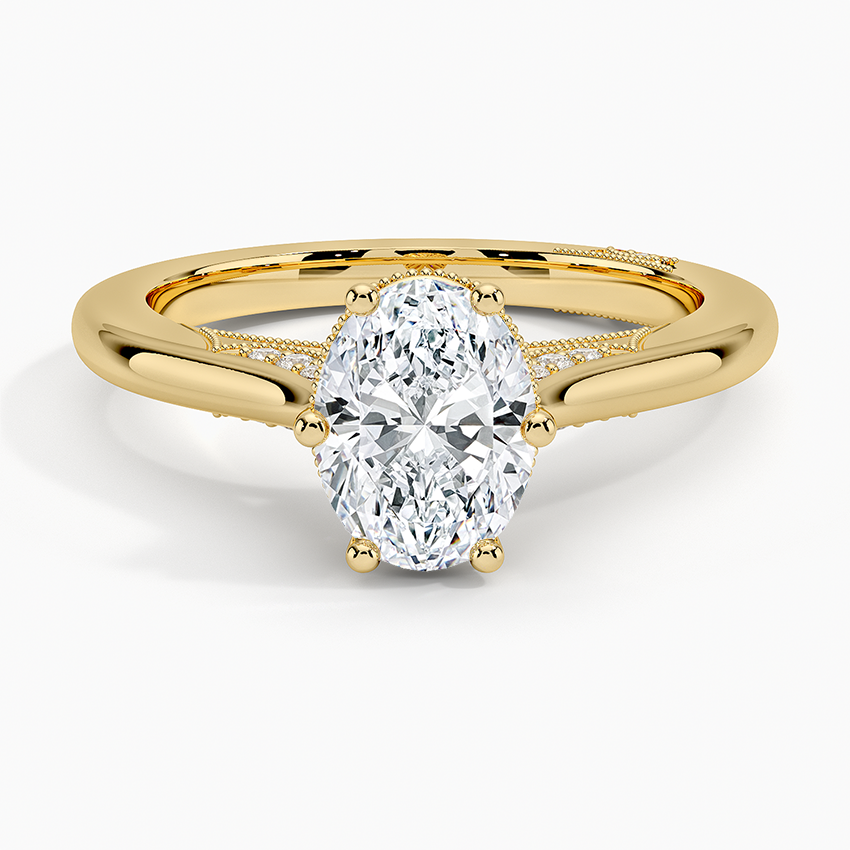 Simply Tacori Crown Diamond Ring Yellow Gold 18k Oval Engagement Ring