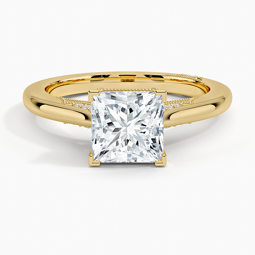Simply Tacori Crown Diamond Ring Yellow Gold 18k Princess Engagement Ring