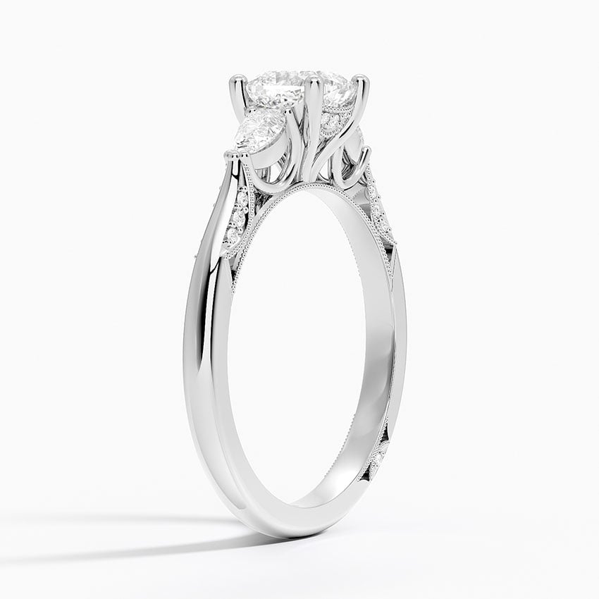 Simply Tacori Three Stone Diamond Ring (1/3 ct. tw.) Platinum Cushion Engagement Ring