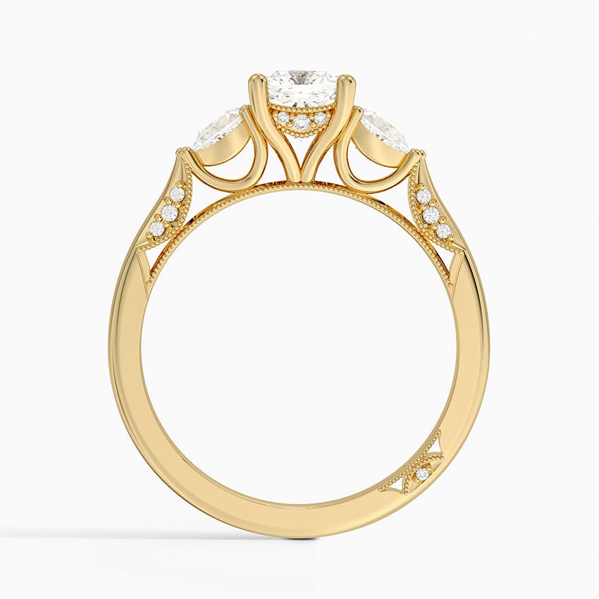 Simply Tacori Three Stone Diamond Ring (1/3 ct. tw.) Yellow Gold 18k Cushion Engagement Ring