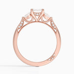 Simply Tacori Three Stone Diamond Ring (1/3 ct. tw.) Rose Gold 18k Emerald Engagement Ring