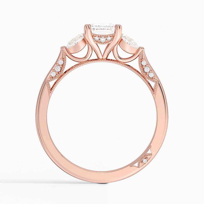 Simply Tacori Three Stone Diamond Ring (1/3 ct. tw.) Rose Gold 18k Emerald Engagement Ring