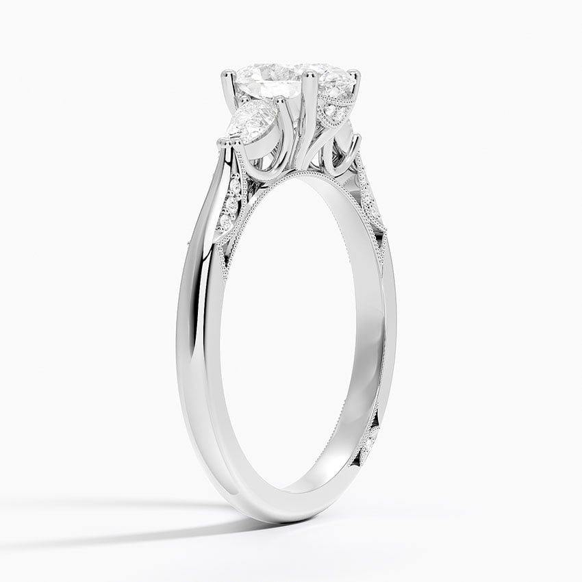 Simply Tacori Three Stone Diamond Ring (1/3 ct. tw.) Platinum Oval Engagement Ring