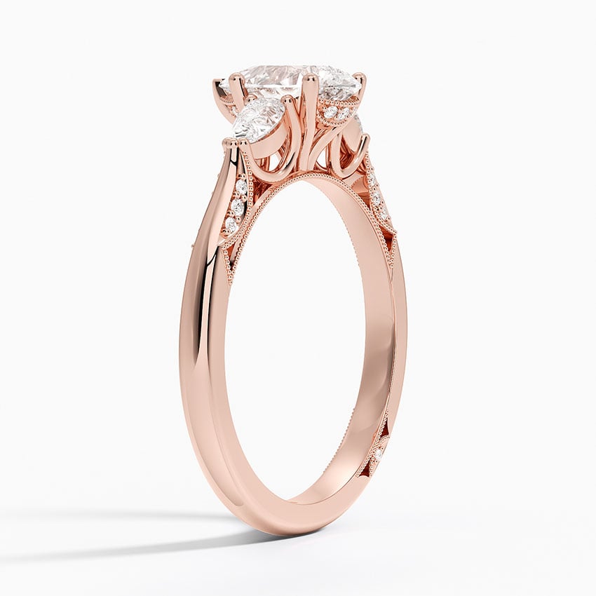 Simply Tacori Three Stone Diamond Ring (1/3 ct. tw.) Rose Gold 18k Pear Engagement Ring