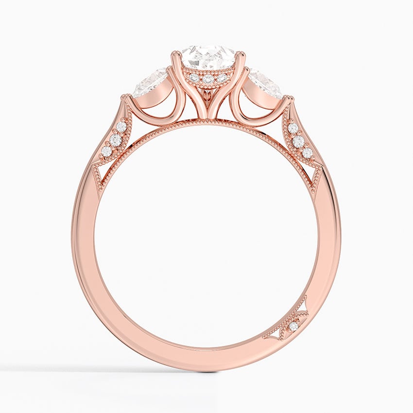 Simply Tacori Three Stone Diamond Ring (1/3 ct. tw.) Rose Gold 18k Pear Engagement Ring