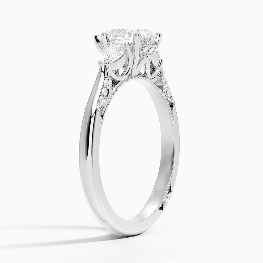 Simply Tacori Three Stone Diamond Ring (1/3 ct. tw.) Platinum Pear Engagement Ring