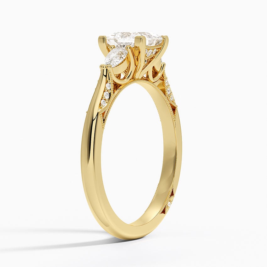 Simply Tacori Three Stone Diamond Ring (1/3 ct. tw.) Yellow Gold 18k Princess Engagement Ring