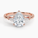 Simply Tacori Three Stone Diamond Ring (1/3 ct. tw.) Rose Gold 18k Pear Engagement Ring