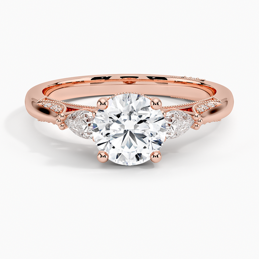Simply Tacori Three Stone Diamond Ring (1/3 ct. tw.) Rose Gold 18k Round Engagement Ring