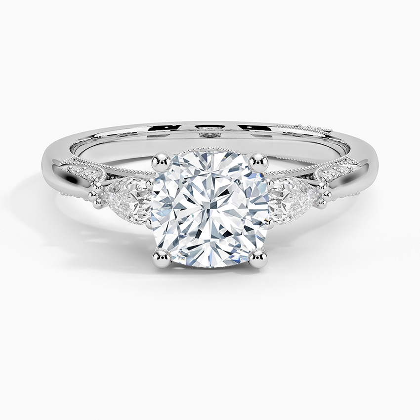 Simply Tacori Three Stone Diamond Ring (1/3 ct. tw.) Platinum Cushion Engagement Ring