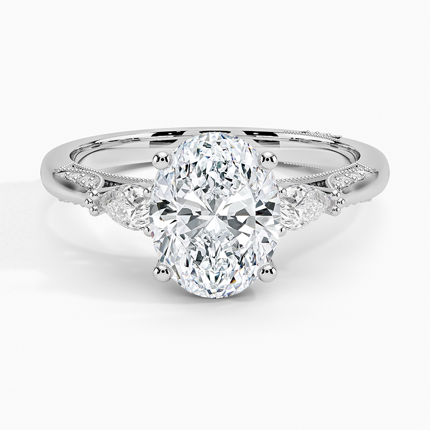 Simply Tacori Three Stone Diamond Ring (1/3 ct. tw.) Platinum Oval Engagement Ring