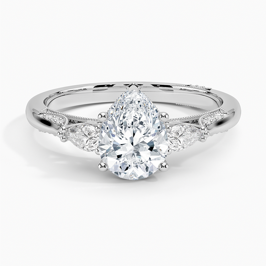 Simply Tacori Three Stone Diamond Ring (1/3 ct. tw.) Platinum Pear Engagement Ring