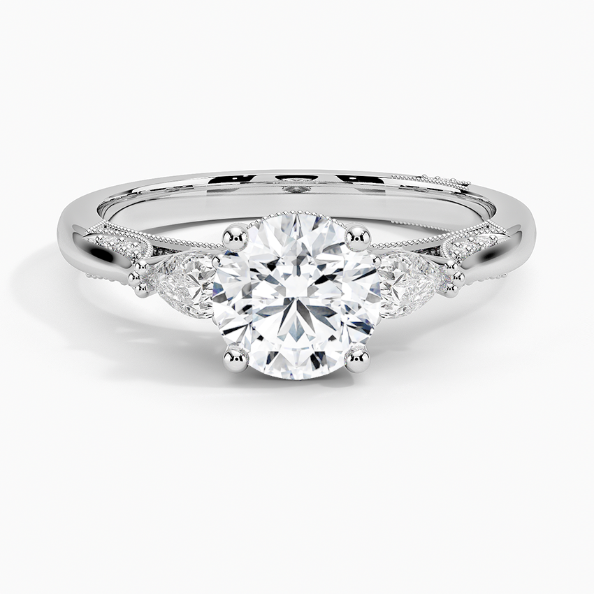 Simply Tacori Three Stone Diamond Ring (1/3 ct. tw.) Platinum Round Engagement Ring