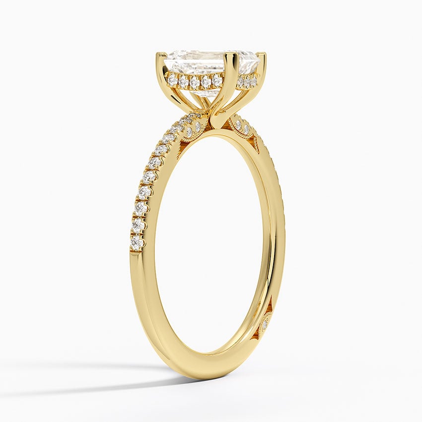 Simply Tacori Classic Diamond Ring (1/5 ct. tw.) Yellow Gold 18k Emerald Engagement Ring