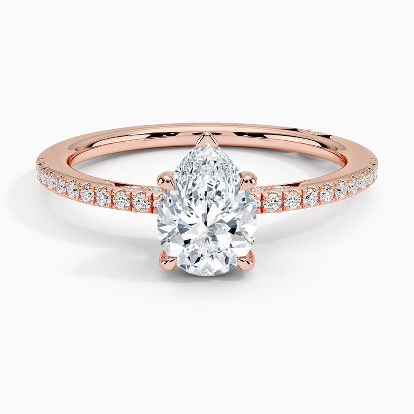 Simply Tacori Classic Diamond Ring (1/5 ct. tw.) Rose Gold 18k Pear Engagement Ring