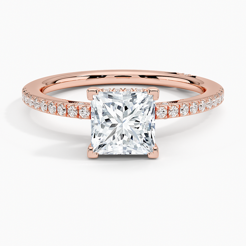 Simply Tacori Classic Diamond Ring (1/5 ct. tw.) Rose Gold 18k Princess Engagement Ring