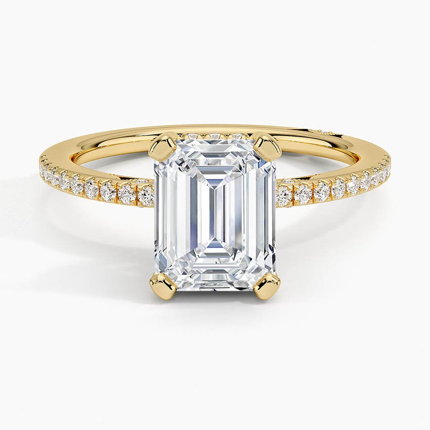Simply Tacori Classic Diamond Ring (1/5 ct. tw.) Yellow Gold 18k Emerald Engagement Ring