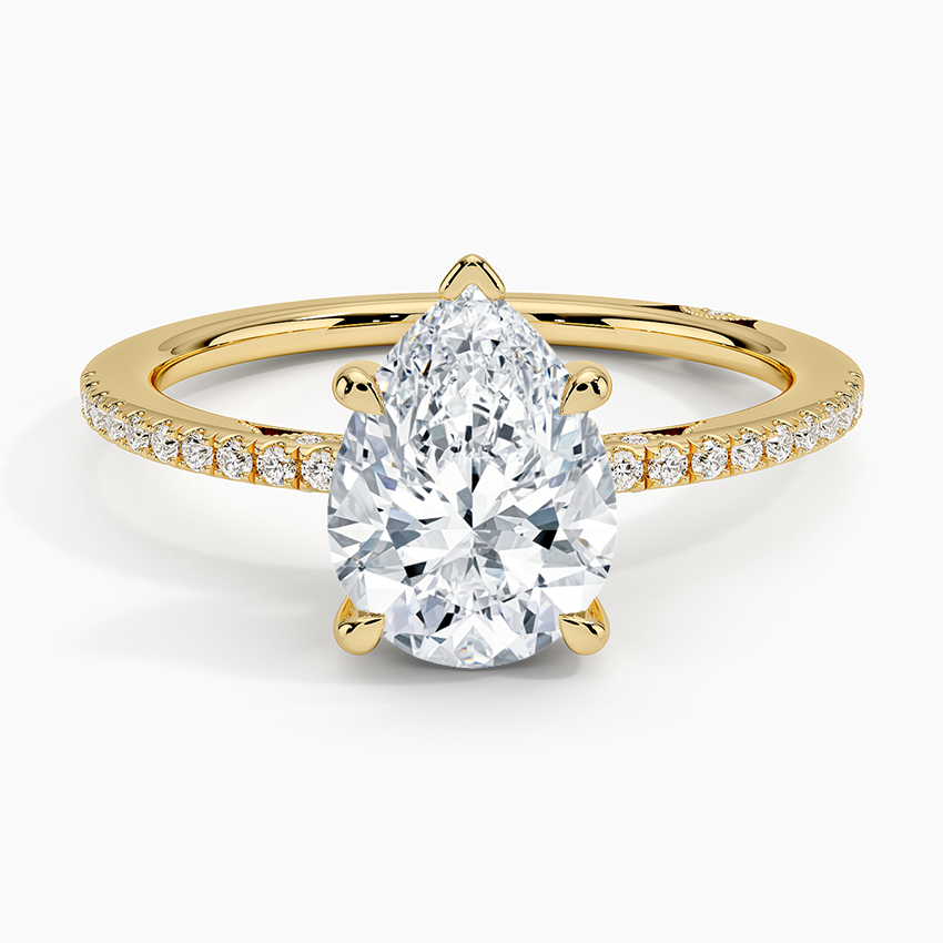 Simply Tacori Classic Diamond Ring (1/5 ct. tw.) Yellow Gold 18k Pear Engagement Ring