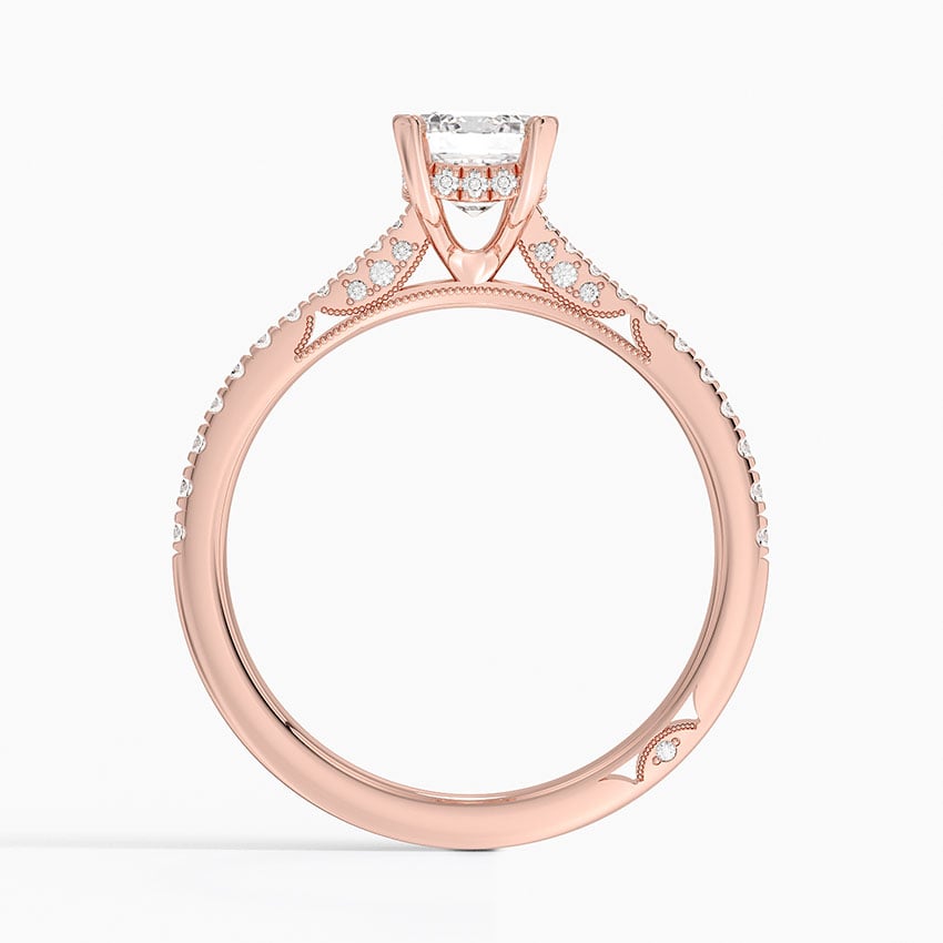 Simply Tacori Cathedral Diamond Ring (1/4 ct. tw.) Rose Gold 18k Emerald Engagement Ring