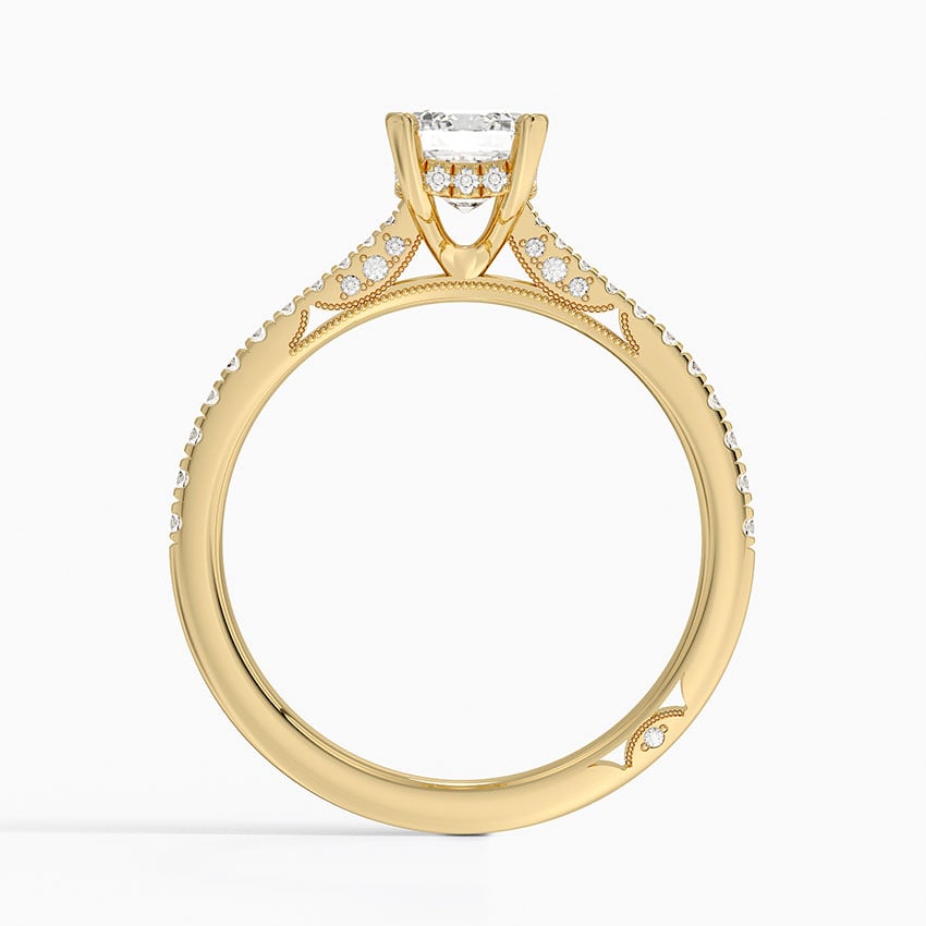 Simply Tacori Cathedral Diamond Ring (1/4 ct. tw.) Yellow Gold 18k Emerald Engagement Ring