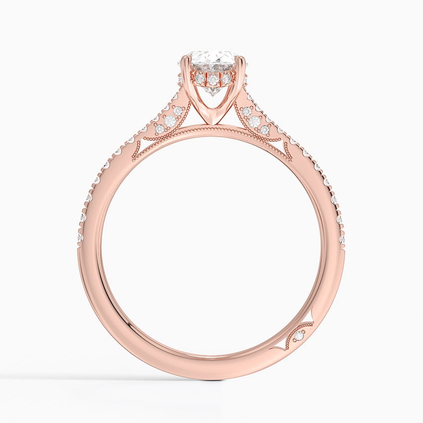 Simply Tacori Cathedral Diamond Ring (1/4 ct. tw.) Rose Gold 18k Oval Engagement Ring