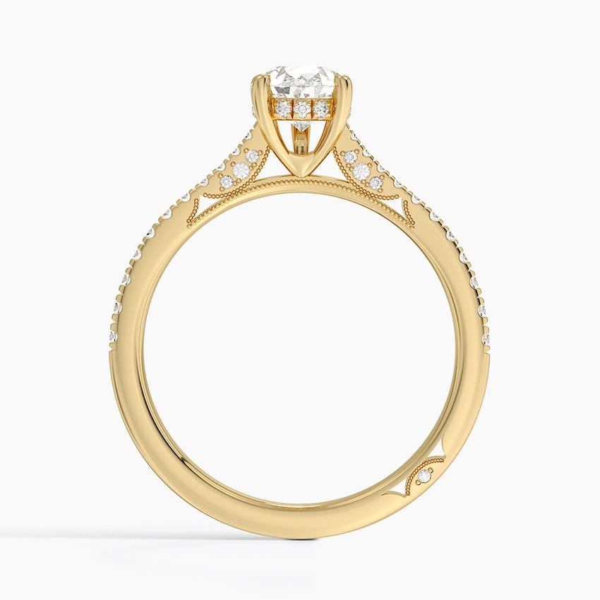 Simply Tacori Cathedral Diamond Ring (1/4 ct. tw.) Yellow Gold 18k Pear Engagement Ring