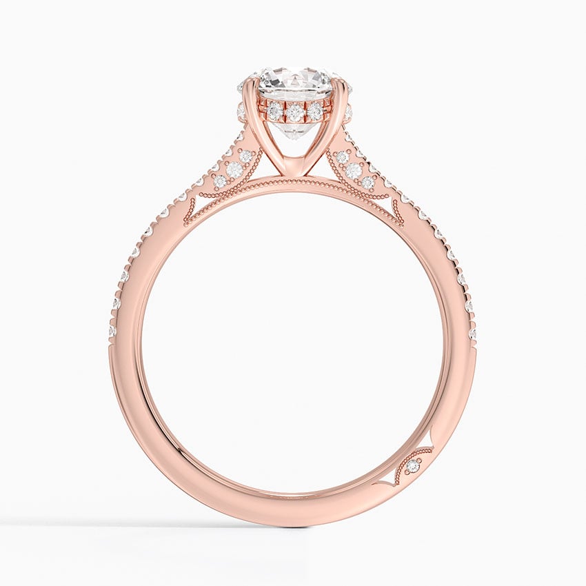 Simply Tacori Cathedral Diamond Ring (1/4 ct. tw.) Rose Gold 18k Round Engagement Ring