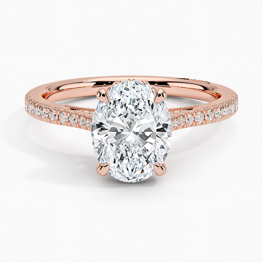 Simply Tacori Cathedral Diamond Ring (1/4 ct. tw.) Rose Gold 18k Oval Engagement Ring