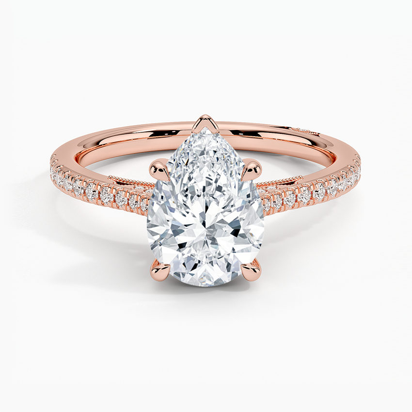 Simply Tacori Cathedral Diamond Ring (1/4 ct. tw.) Rose Gold 18k Pear Engagement Ring