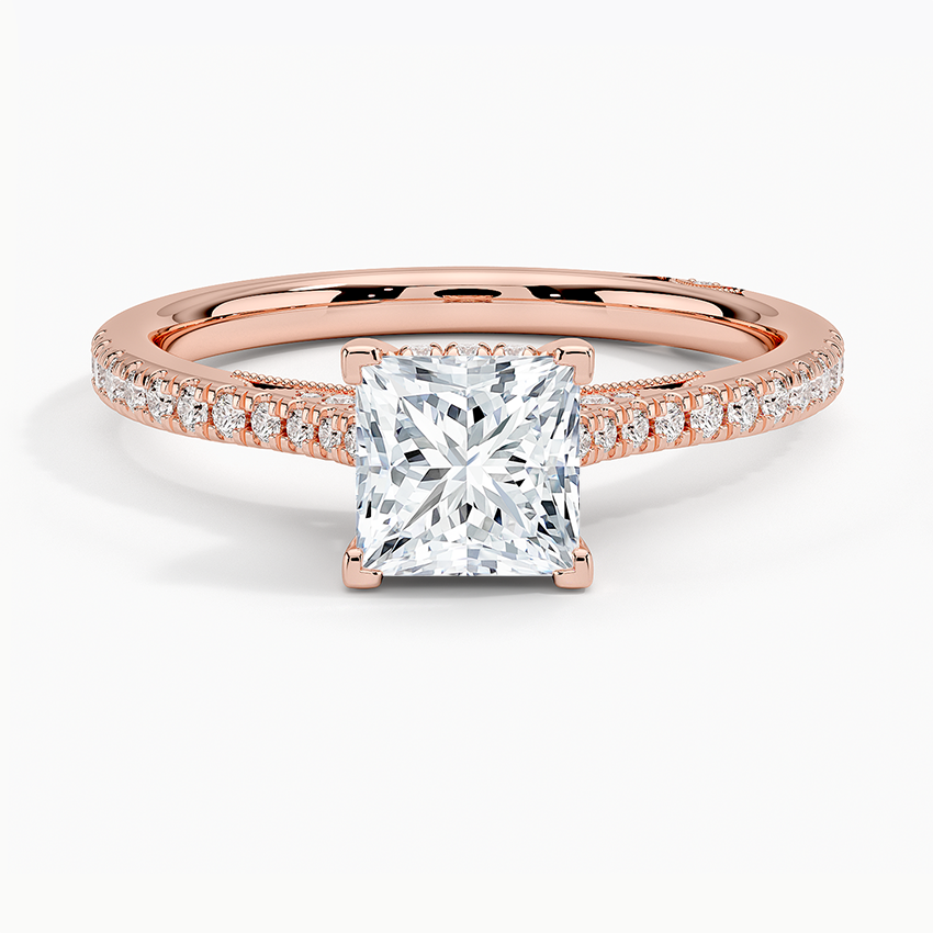 Simply Tacori Cathedral Diamond Ring (1/4 ct. tw.) Rose Gold 18k Princess Engagement Ring