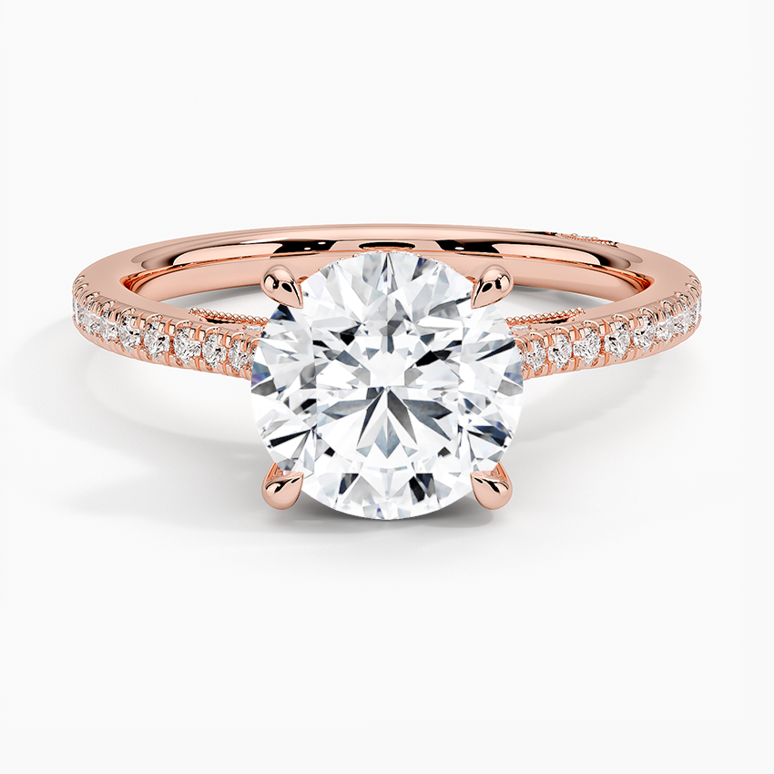 Simply Tacori Cathedral Diamond Ring (1/4 ct. tw.) Rose Gold 18k Round Engagement Ring