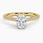 Simply Tacori Cathedral Diamond Ring (1/4 ct. tw.) Yellow Gold 18k Oval Engagement Ring