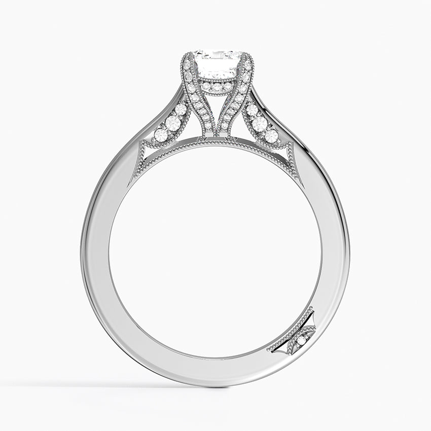 Simply Tacori Diamond Ring (1/8 ct. tw.) Platinum Emerald Engagement Ring