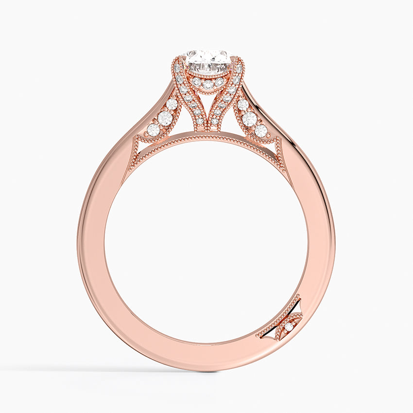 Simply Tacori Diamond Ring (1/8 ct. tw.) Rose Gold 18k Oval Engagement Ring