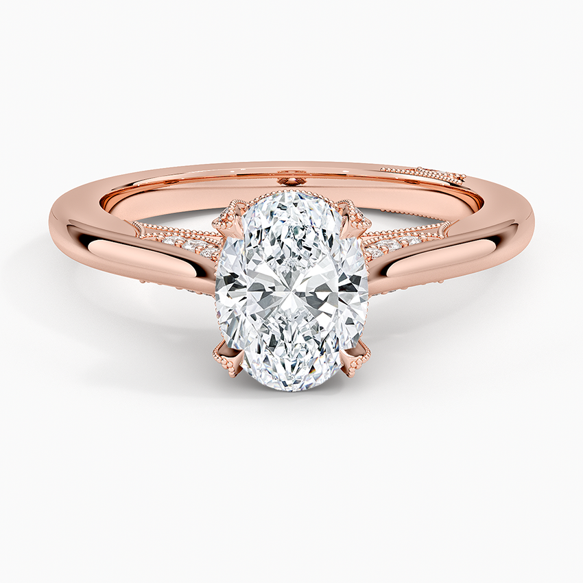 Simply Tacori Diamond Ring (1/8 ct. tw.) Rose Gold 18k Oval Engagement Ring