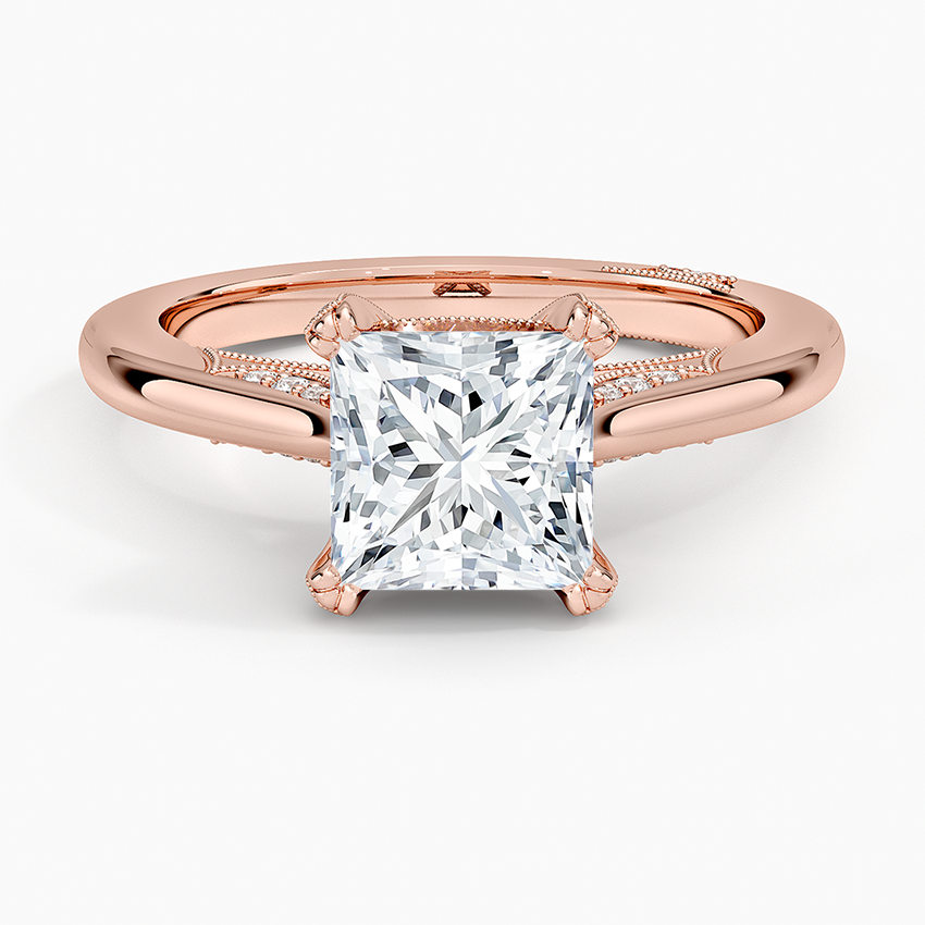 Simply Tacori Diamond Ring (1/8 ct. tw.) Rose Gold 18k Princess Engagement Ring