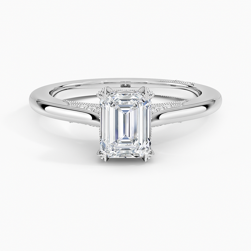 Simply Tacori Diamond Ring (1/8 ct. tw.) Platinum Emerald Engagement Ring