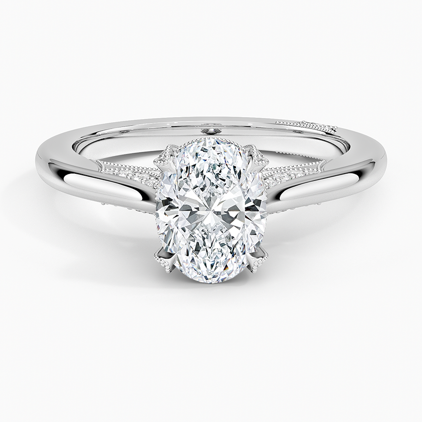 Simply Tacori Diamond Ring (1/8 ct. tw.) Platinum Oval Engagement Ring