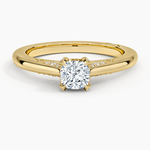 Simply Tacori Diamond Ring (1/8 ct. tw.) Yellow Gold 18k Cushion Engagement Ring