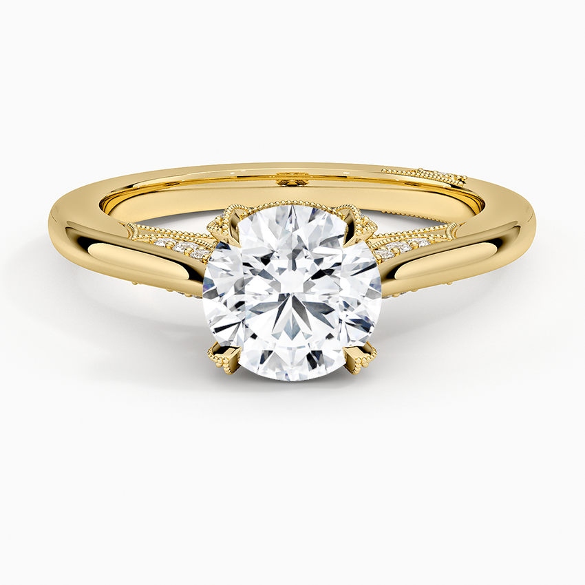 Simply Tacori Diamond Ring (1/8 ct. tw.) Yellow Gold 18k Round Engagement Ring