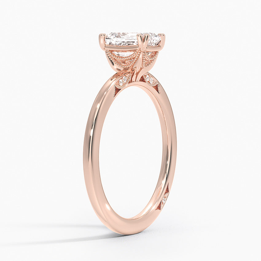 Simply Tacori Delicate Drape Diamond Ring Rose Gold 18k Emerald Engagement Ring