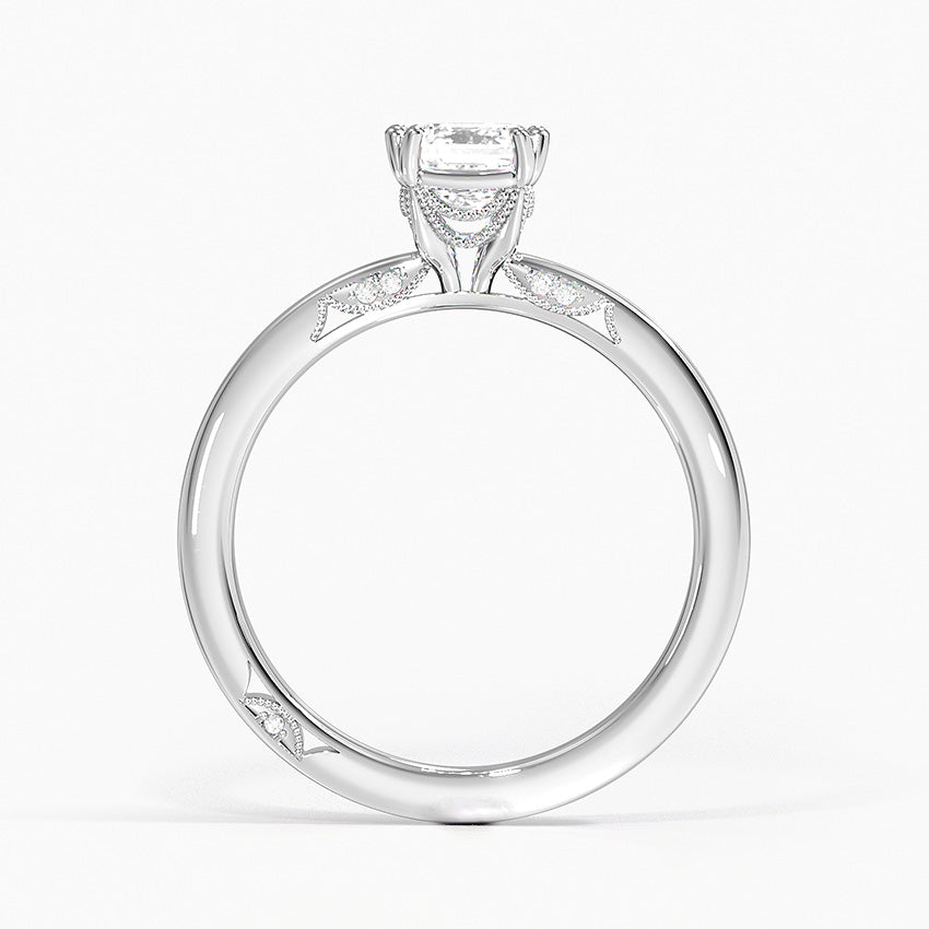 Simply Tacori Delicate Drape Diamond Ring Platinum Emerald Engagement Ring