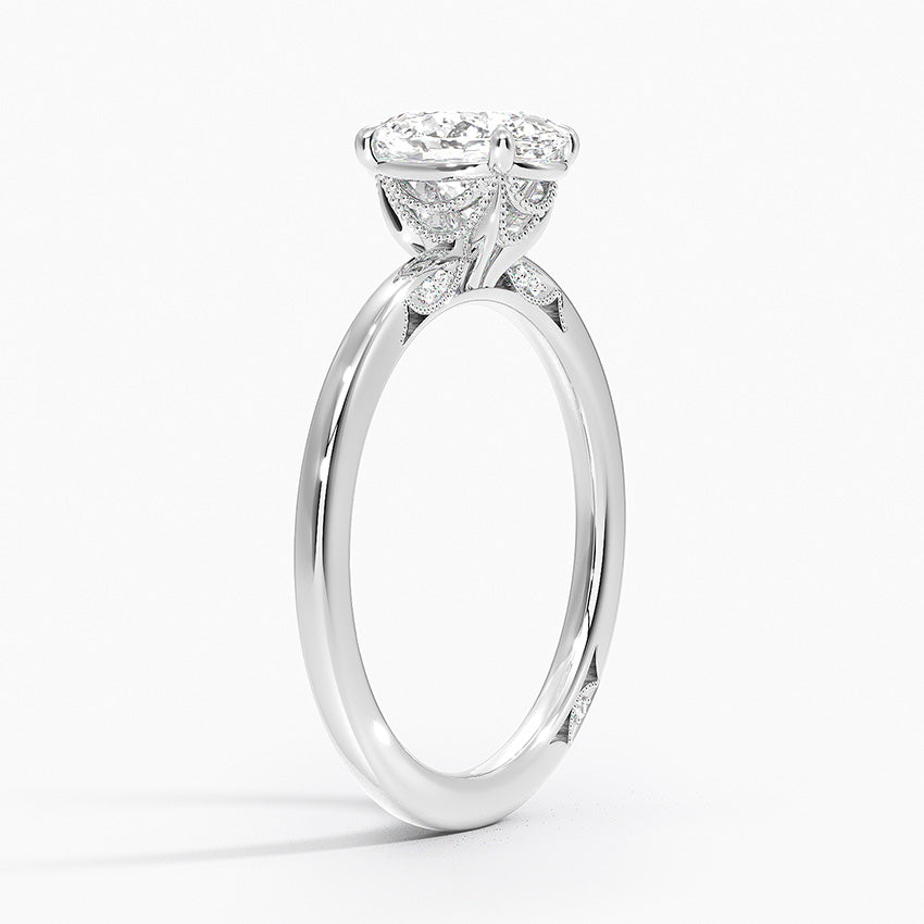 Simply Tacori Delicate Drape Diamond Ring Platinum Oval Engagement Ring